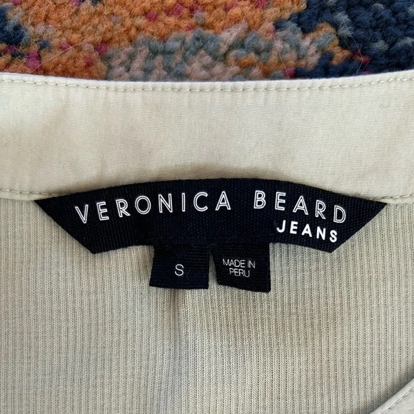 Veronica Beard Pale Green Puff Sleeve Henley Top - Picture 13 of 16